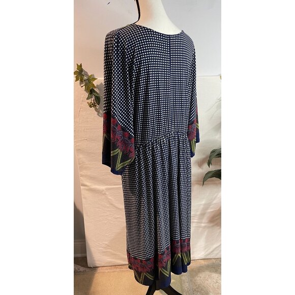 East Adeline Size 3X Boho Kimono Momen's Sleeve Midi Dress V-Neck - Picture 3 of 16